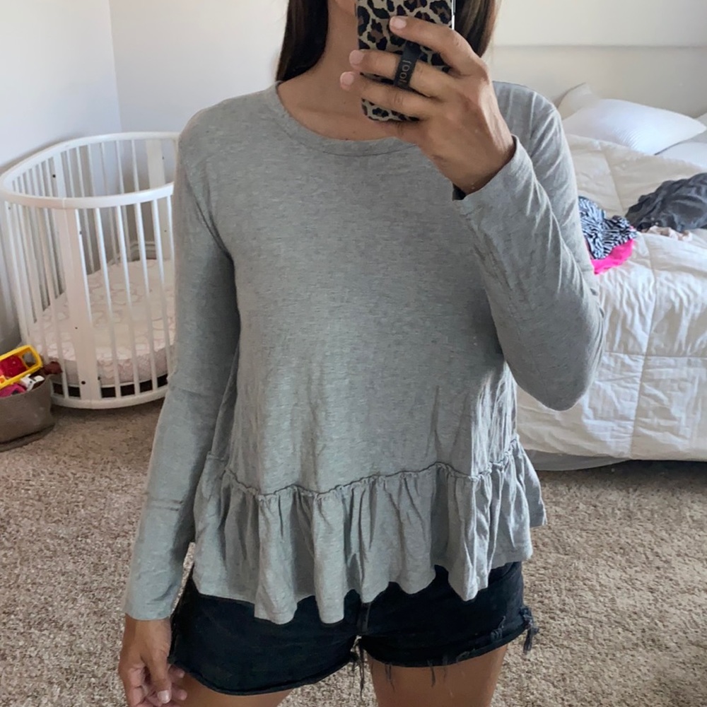 Caslon Peplum Long-sleeve tee